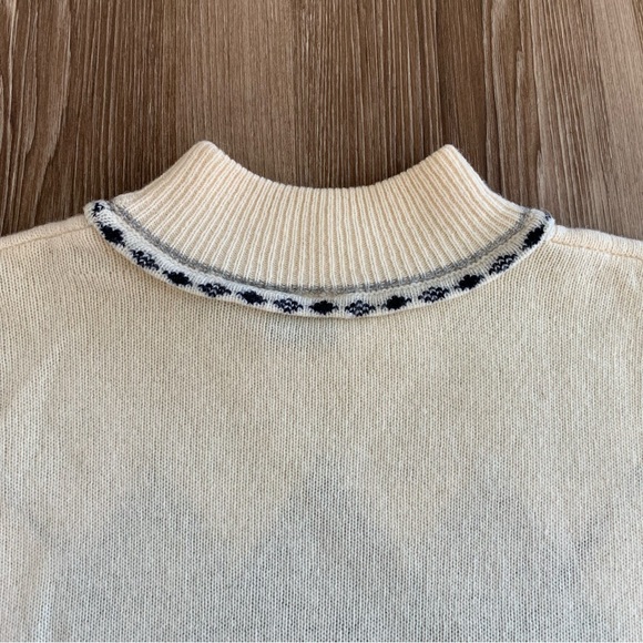 Vintage Liz Claiborne Argyle Cream Lambs Wool Sweater Size Large - Picture 8 of 12